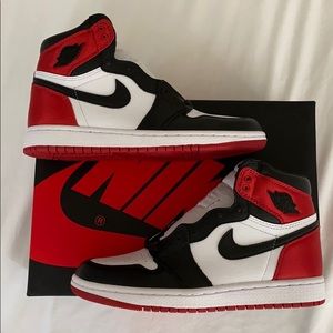 Air Jordan 1s Satin Black Toe